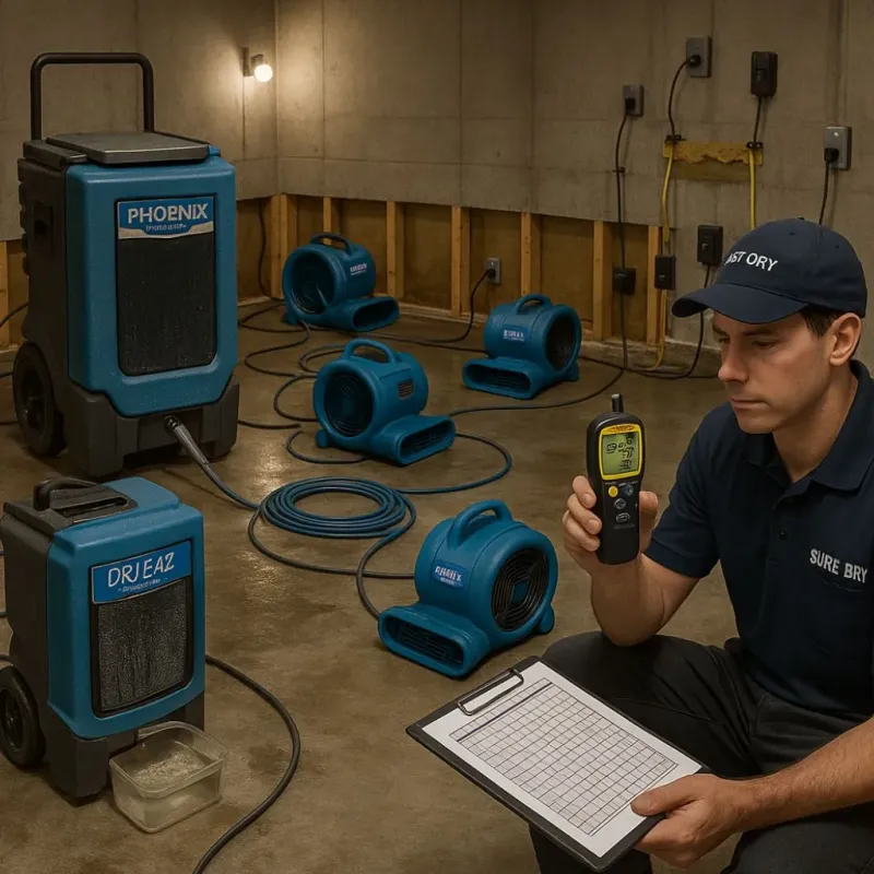 Structural Drying and Dehumidification process in West York, PA